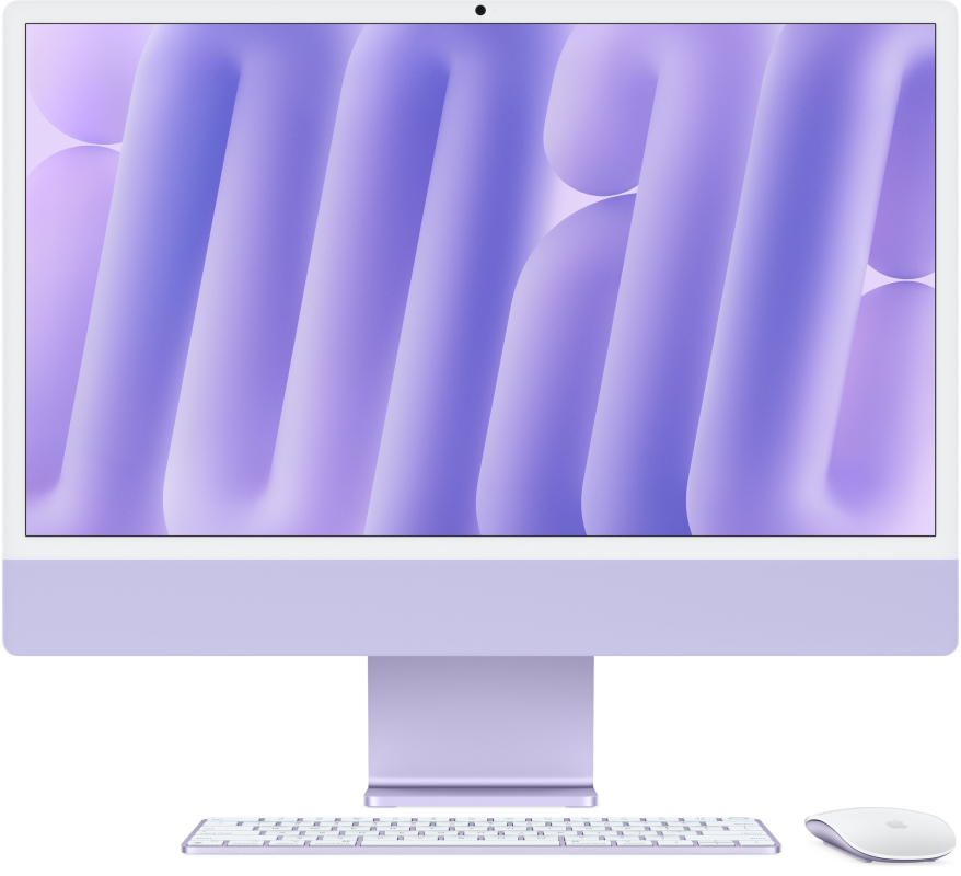 Apple iMac 24" Retina 4,5K (M4 10C CPU, 10C GPU, 2024), 32 ГБ, 1 ТБ SSD, фиолетовый