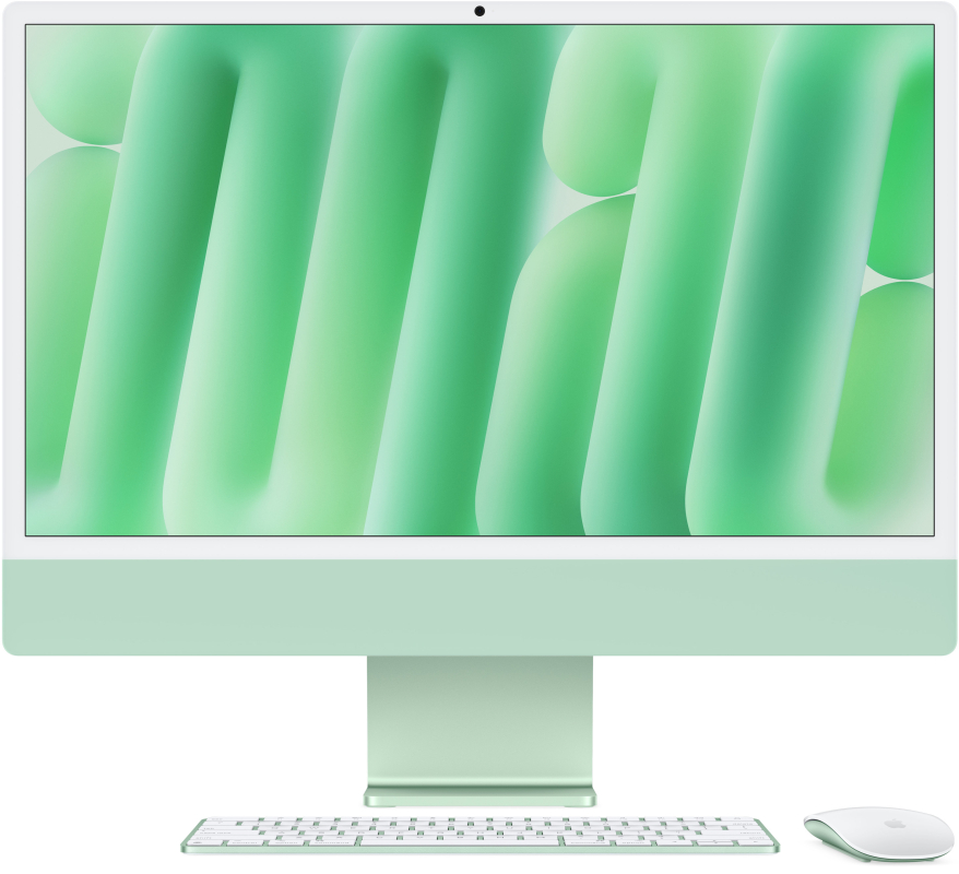 Apple iMac 24" Retina 4,5K (M4 10C CPU, 10C GPU, 2024), 24 ГБ, 512 ГБ SSD, зеленый