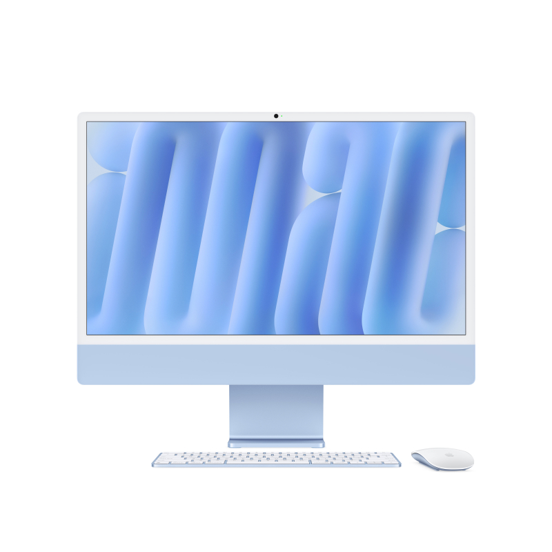 Apple iMac 24" Retina 4,5K (M4 8C CPU, 8C GPU, 2024), 16 ГБ, 256 ГБ SSD, голубой
